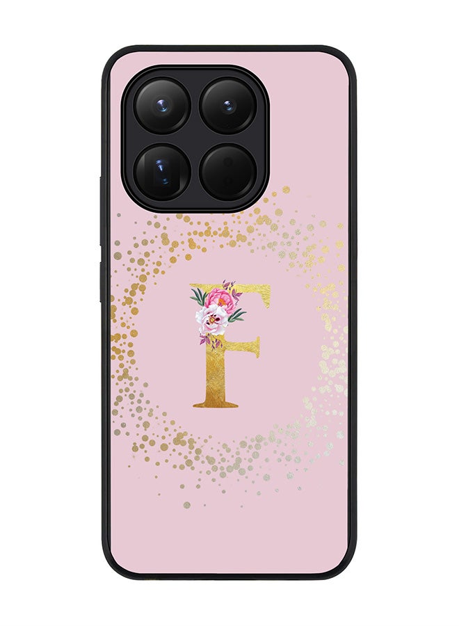 For Xiaomi 15T Case,Slim fit Camera Protection, Shockproof Thin Phone cover  - Custom Monogram Floral - F  (Pink )